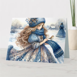 Winter Fantasy Princess in a Snowy Fairytale Lands Kort