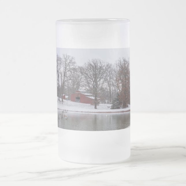 Winter Farm Pano Frosted Mugg (Center)