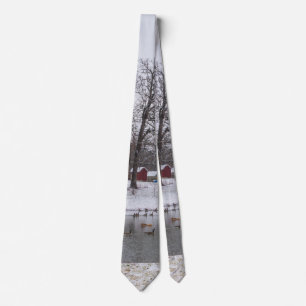 Winter Farm Pano Neck Tie Slips