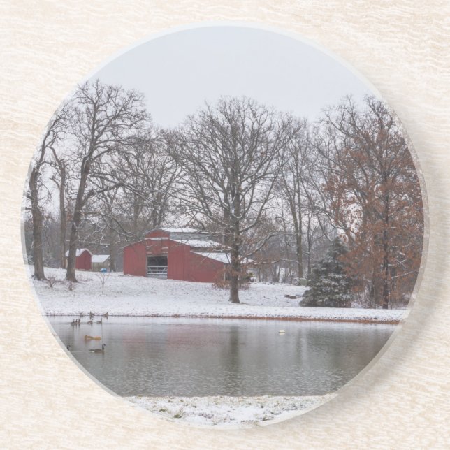 Winter Farm Pano Underlägg (Framsidan)