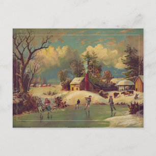 Winter Farm Scene Vykort