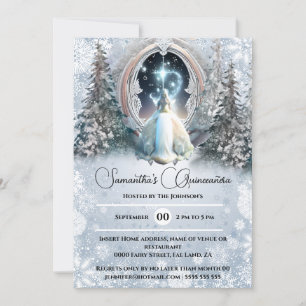 Winter-ferytale princess Echanted snö portal Inbjudningar