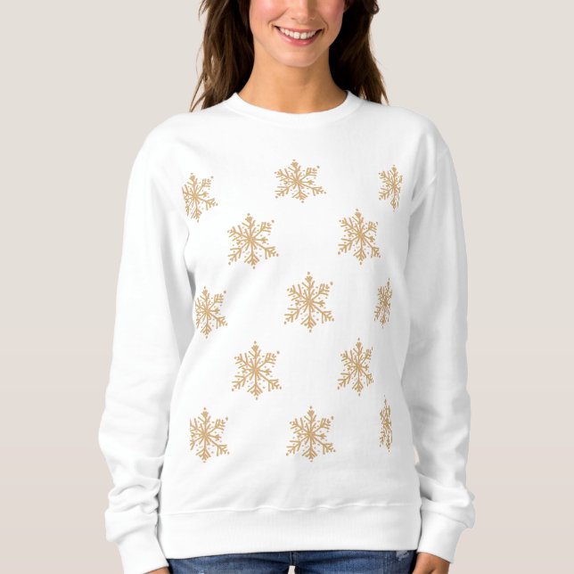 Winter festive Sötnowflake mönster T Shirt (Framsida)