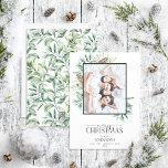 Winter Fir Cone Succulent God jul Photo Ho Julkort<br><div class="desc">Vi presenterar vårt Helgdag för Vinterbränsledrivna konsoler i God jul! Det här vackra kortet har ett foto från din favoritfamilj, med God jul i en populär, skriven kalligrafi och serif font duo. Den är förskönad med handmålade vinter-fir-koner och sukulent greenery. Kortet kan vara personlig med namn och år, skapar det...</div>