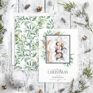 Winter Fir Cone Succulent God jul Photo Ho Julkort