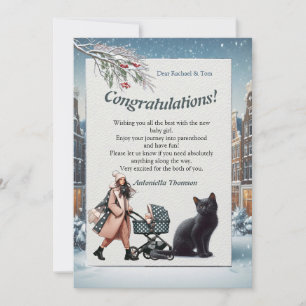Winter Firande i Snö, med kittens