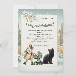 Winter Firande i Snö, med kittens