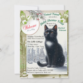 Winter Firande i Snö, med kittens Inbjudningar