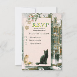 Winter Firande i Snö, med kittens OSA Kort