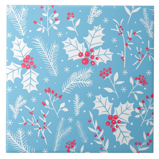 Winter flora 2 kakelplatta (Framsidan)