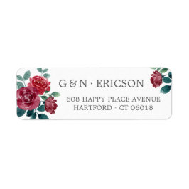Winter Flowers Grått Monogram-Returadress Returadress Etikett