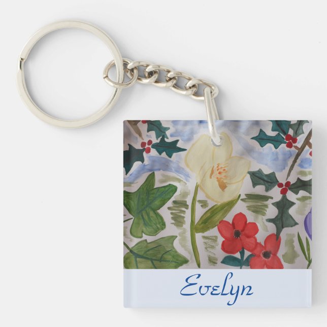 Winter Flowers & Holly God jul (Framsidan)