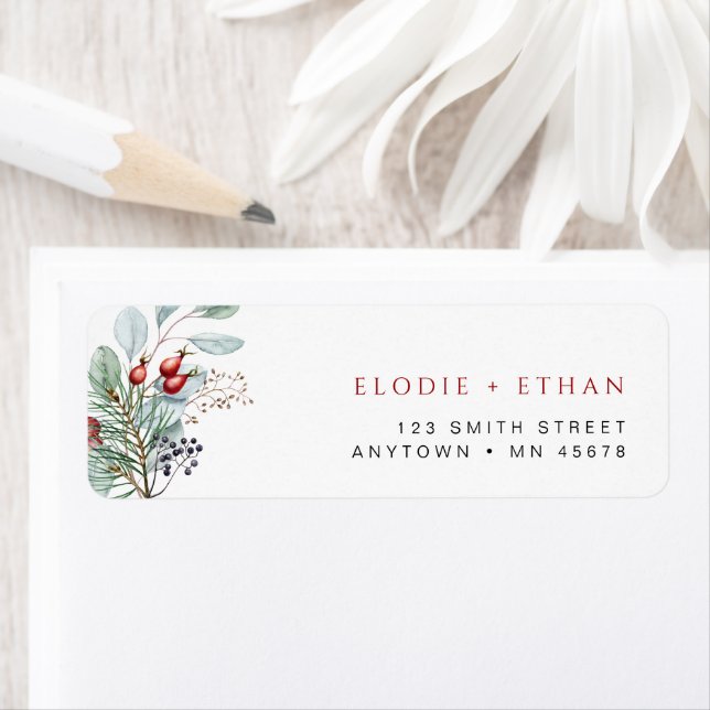 Winter Foliage Address Label Eucalyptus jul Returadress Etikett (Insitu)
