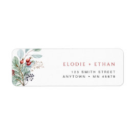 Winter Foliage Address Label Eucalyptus jul Returadress Etikett