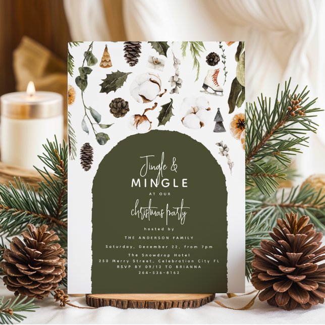 Winter Foliage Christmas Party Invitation Inbjudningar (Skapare uppladdad)