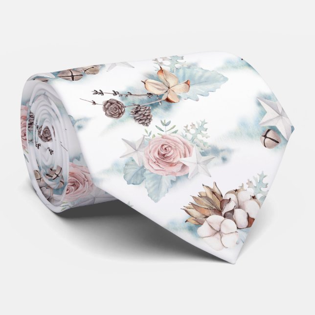 Winter Foliage Mönster Neck Tie Slips (Rullad)