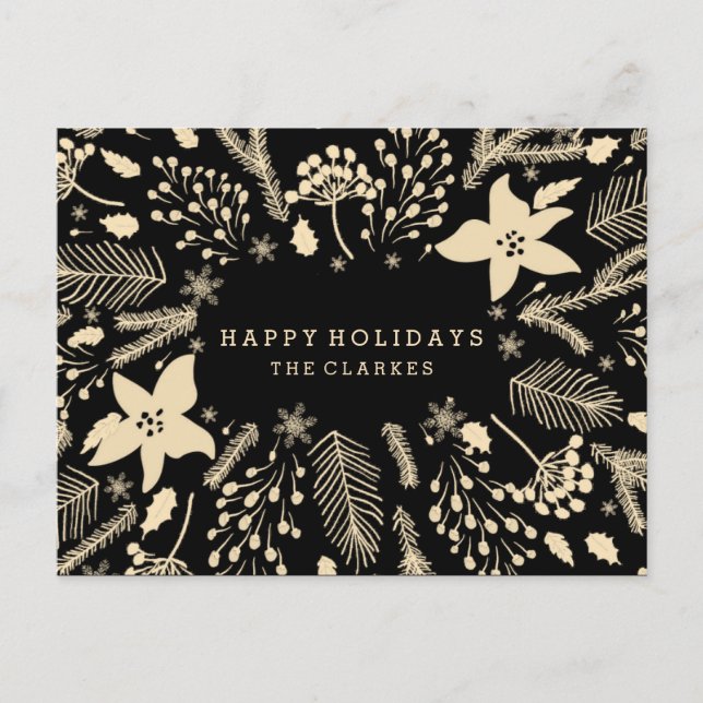 WINTER FOLIAGE WREATH | SNYGGT HELGDAG POSTCARD HELG VYKORT (Framsida)