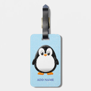 Winter för Cute Penguin Tecknad Anpassningsbar Bagagebricka