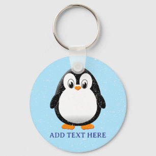 Winter för Cute Penguin Tecknad Anpassningsbar Nyckelring