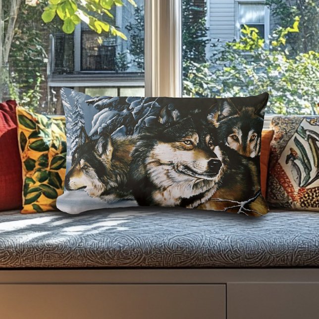 Winter för varg Pack Lumbarkudde (Skapare uppladdad)