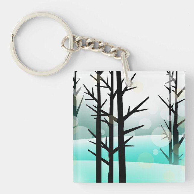 Winter Forest Acrylic Keychain (Framsidan)