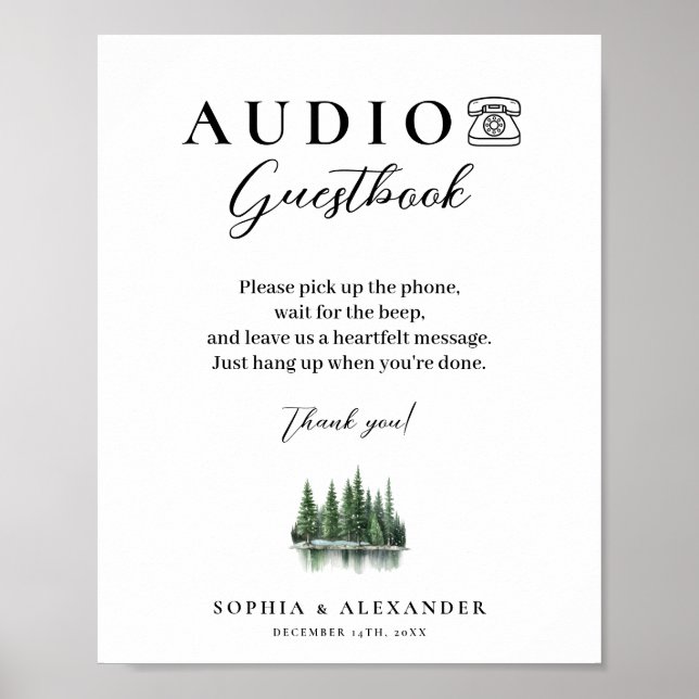 Winter Forest Audio Wedding Guestbook Poster (Framsidan)