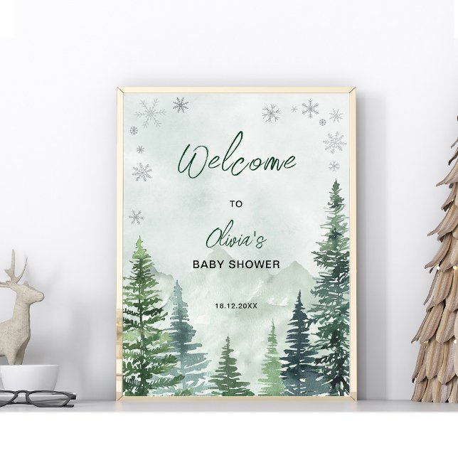 Winter Forest Baby Shower Welcome Poster (Skapare uppladdad)