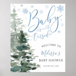 Winter Forest Blue Det är Kallet utanför babyskabu Poster