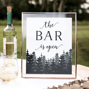 Winter Forest Bröllop Pub-tecken Poster