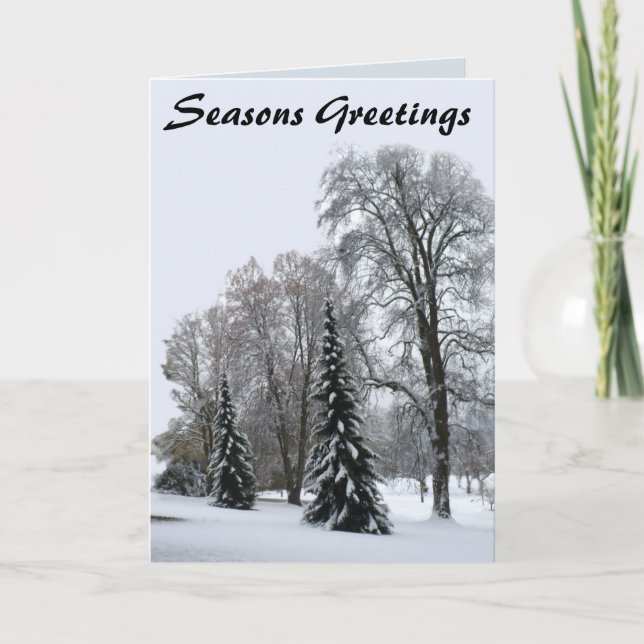 Winter Forest Cards-Säsonhälsningar Helgkort (Framsida)