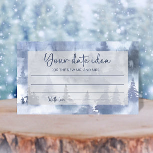 Winter Forest Date night-idéer. Datum burk Tilläggskort