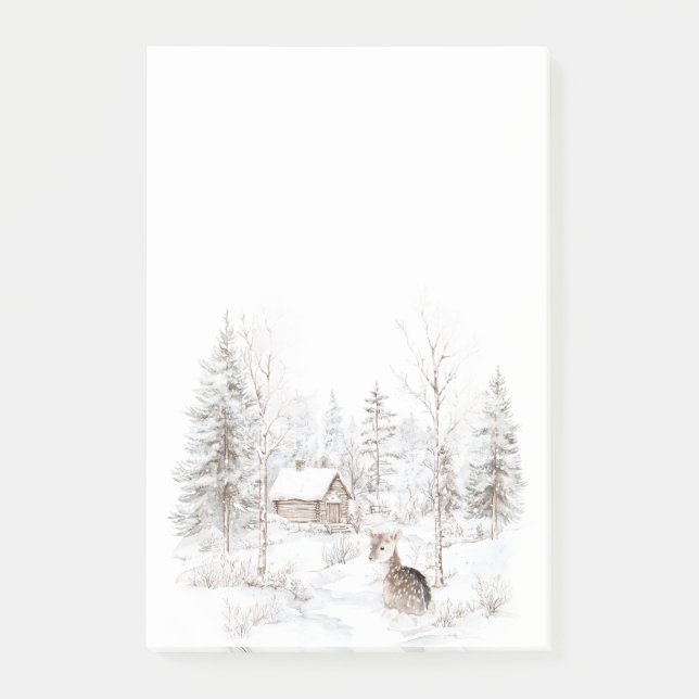 Winter Forest Deer  Post-it Block (Framsida)