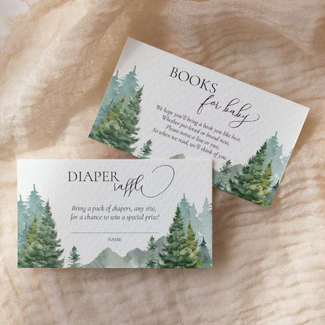 Winter Forest Diaper Raffle, Bokar för Baby Card Tilläggskort (Skapare uppladdad)