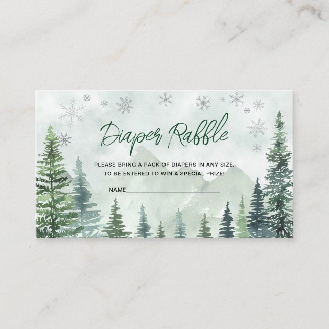 Winter Forest Diaper Raffle Tilläggskort (Framsida)