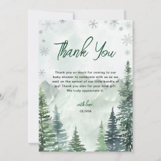 Winter Forest Gender Neutral Baby Shower Tack Kort