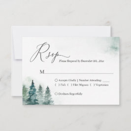 Winter Forest Gräs Träd Bröllop OSA Card