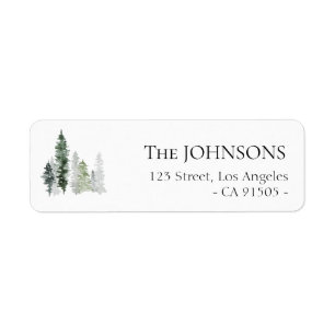 winter forest greenery holiday address label returadress etikett