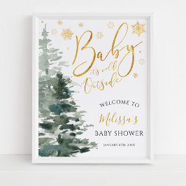 Winter Forest Guld Det är Kallet utanför babyskabu Poster
