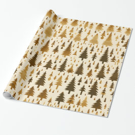 Winter Forest in Gold Wrapping Paper Presentpapper