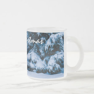 Winter Forest Julgran Frostad Glasmugg
