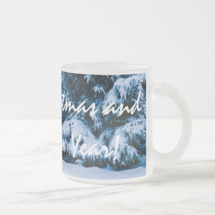 Winter Forest Julgran Frostad Glasmugg
