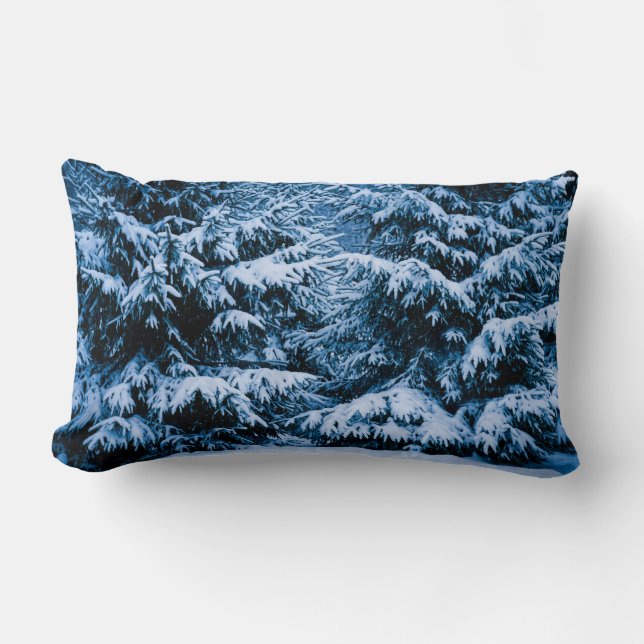 Winter Forest Julgran Lumbarkudde (Framsida)