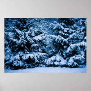 Winter Forest Julgran Poster