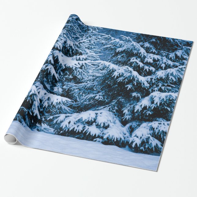 Winter Forest Julgran Presentpapper (Utrullad)