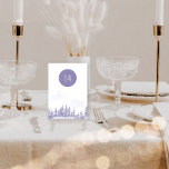 Winter Forest Lavender Watercolor Scenia Editable Bordsnummer<br><div class="desc">Vinterbröllopskort med bordsnummer med scenisk vattenfärgsdesign i lavender- och grått-nyanser. I snö finns ett romantiskt skogslandskap med gräs träd. Bordsnumret kan redigeras och visas på båda sidor. Om du vill matcha produkter kan du bläddra i min Winter Forest-samling.</div>