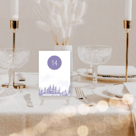 Winter Forest Lavender Watercolor Scenia Editable Bordsnummer