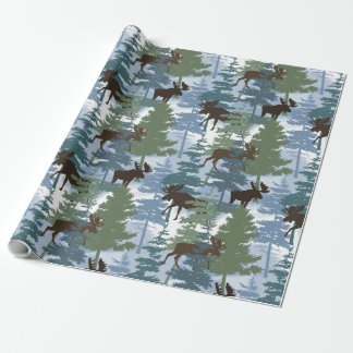 Winter Forest Moose Presentpapper