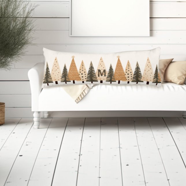 Winter Forest Neutralt Monogram Kroppskudde (Skapare uppladdad)
