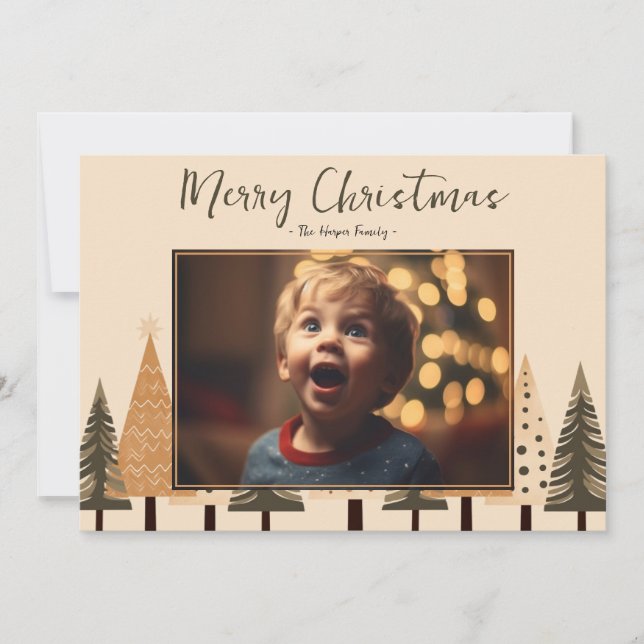 Winter Forest Neutralt Photo jul Julkort (Framsida)