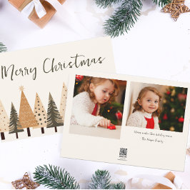 Winter Forest Neutralt Two Photo jul Julkort